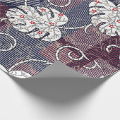 traditionelle Streifen und Blätter Geschenkpapier (Ecke)