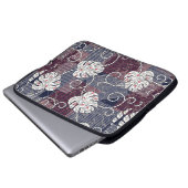 traditionelle Streifen und Blätter Laptopschutzhülle (Vorne Knopf)