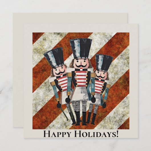 Traditionelle Stripte Nutcracker Soldiers Einladung (Vorne/Hinten)