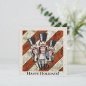 Traditionelle Stripte Nutcracker Soldiers Einladung (Stehend Vorderseite)