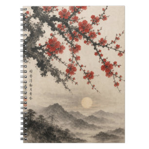 Traditionelle Sumi-e-Tuschewaschkunst Notizblock