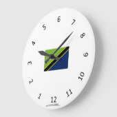 Traditionelle Swahili-Uhr mit tansanischer Flagge Große Wanduhr (Winkel)