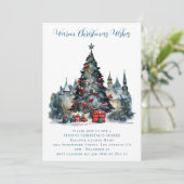 Traditionelle Szene Frohe Weihnachten Einladung (Stehend Vorderseite)