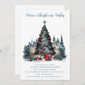Traditionelle Szene Frohe Weihnachten Einladung (Vorne/Hinten)