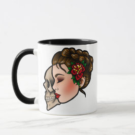 Traditionelle Tätowierungs-Dame HeadCoffee Mug Tasse