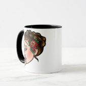 Traditionelle Tätowierungs-Dame HeadCoffee Mug Tasse (Vorderseite Links)