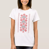 Traditionelle Tatreez Stickerei Blume Muster blk T-Shirt (Vorderseite)