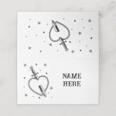 Traditionelle Tattootherz-Faltenkarten Hochzeiten Platzkarte (Außenseite Aufgefaltet)