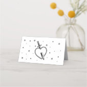 Traditionelle Tattootherz-Faltenkarten Hochzeiten Platzkarte (Rückseite)