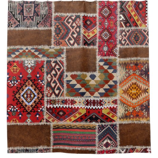 Traditionelle Teppich-Patchwork: Dekorativer Teppi Duschvorhang (Vorderseite)