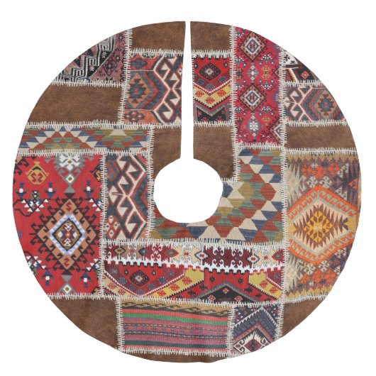 Traditionelle Teppich-Patchwork: Dekorativer Teppi Polyester Weihnachtsbaumdecke (Vorderseite)