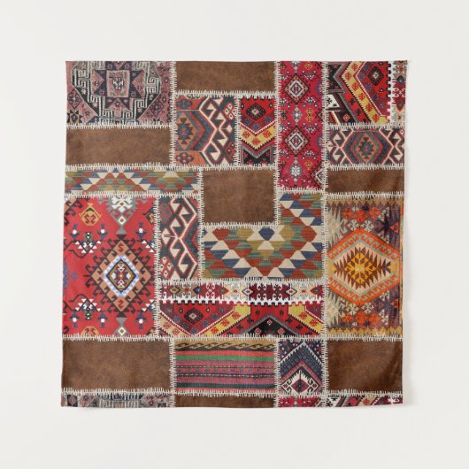 Traditionelle Teppich-Patchwork: Dekorativer Teppi Wandteppich (Vorderseite)