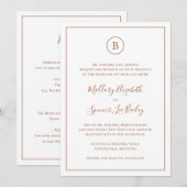 Traditionelle Terracotta Elegant auf einer Hochzei Einladung (Vorne/Hinten)