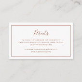 Traditionelle Terracotta Elegante Hochzeit Begleitkarte (Vorderseite)