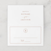 Traditionelle Terracotta Elegante Hochzeit Platzkarte (Außenseite Aufgefaltet)