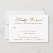 Traditionelle Terracotta Formal Elegante Hochzeit RSVP Karte (Vorderseite)