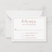 Traditionelle Terracotta Mini Wedding RSVP Karte (Vorderseite)