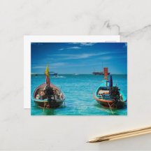 Traditionelle Thai Boat Post Card
