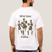Traditionelle Thai Boxing Retro Art T-Shirt (Rückseite)