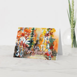 Traditionelle Thanksgiving-Herbst-Aquarell-Kunst Karte