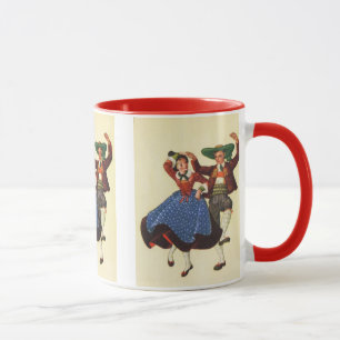 Traditionelle Tiroler Tänzer, Österreich Tasse