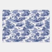 Traditionelle Toile de Jouy, Blaue Willow Muster Geschenkpapier Set (Vorderseite)