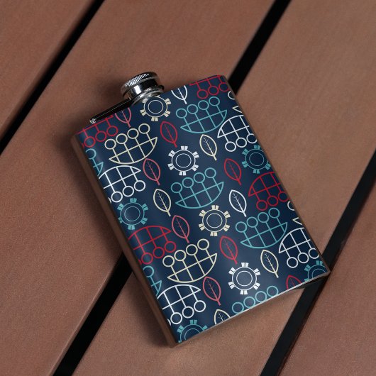 Traditionelle Tribal-Musterkunst Flachmann