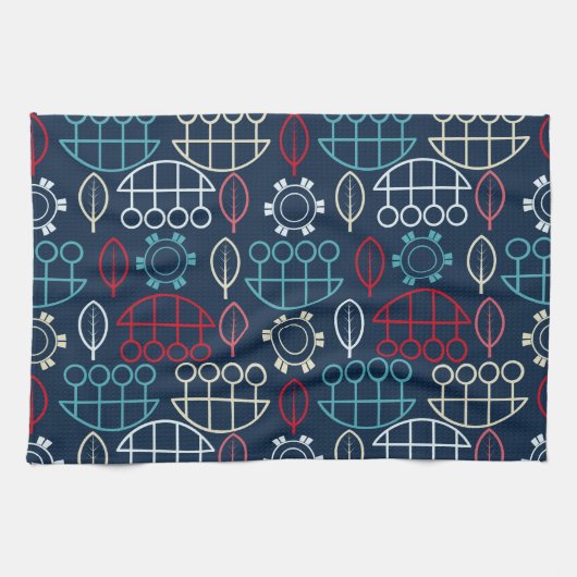 Traditionelle Tribal-Musterkunst Geschirrtuch (Horizontal)