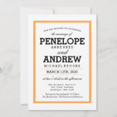 Traditionelle Typografie-Hochzeitseinladungen Einladung (Vorderseite)