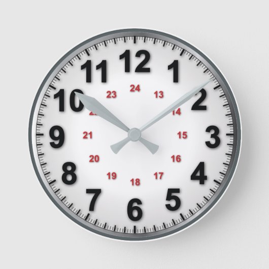 Traditionelle Uhr mit 12/24 (Vorderseite)