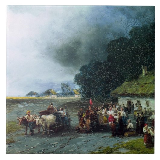 Traditionelle ukrainische Hochzeit (Ukraine) (Ehe) Fliese (Vorderseite)