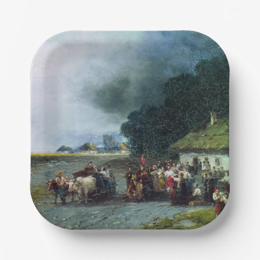 Traditionelle ukrainische Hochzeit (Ukraine) (Ehe) Pappteller (Vorderseite)