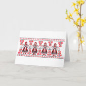 Traditionelle ukrainische Stickereimädchen Karte (Gelbe Blume)