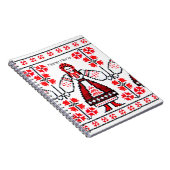 Traditionelle ukrainische Stickereimädchen Notizblock (Rechte Seite)