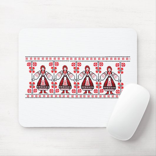 Traditionelle ukrainische Stickereiukraine-Mädchen Mousepad (Mit Mouse)