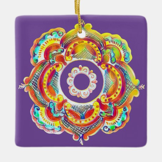 Traditionelle ukrainische Volksdekoration Keramikornament (Vorderseite)