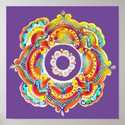 Traditionelle ukrainische Volksdekoration Poster (Vorne)