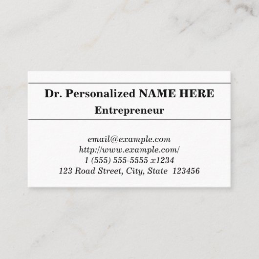 Traditionelle und klassische Berufliche Visitenkar Visitenkarte (Vorderseite)