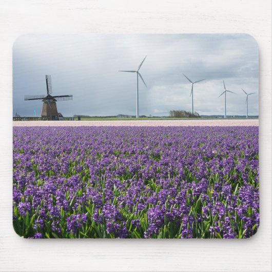 Traditionelle und moderne Windmühle, Holland Mousepad (Vorne)