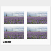 Traditionelle und moderne Windmühle in Holland Auf Rechteckiger Aufkleber (Blatt)