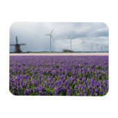 Traditionelle und moderne Windmühle in Holland Mag Magnet (Horizontal)