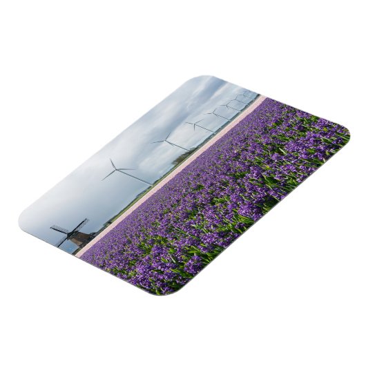 Traditionelle und moderne Windmühle in Holland Mag Magnet (Linke Seite)