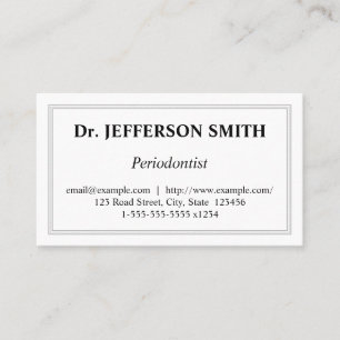Traditionelle und saubere Periodontist-Visitenkart Visitenkarte