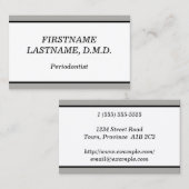 Traditionelle und Schlichte Periodontist-Visitenka Visitenkarte (Vorne/Hinten)