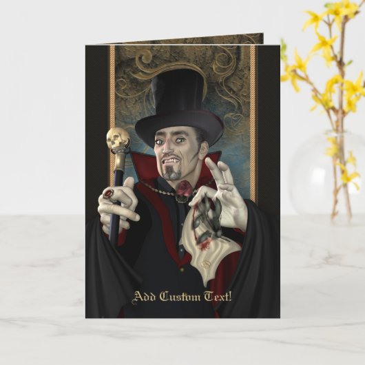 Traditionelle Vampir Grüße u. Notecards Karte (Gelbe Blume)