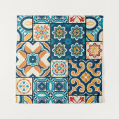 Traditionelle, verzierte portugiesische Dekorfarbe Wandteppich (Vorderseite (Horizontal))