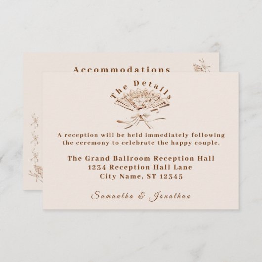 Traditionelle Viktorianische Hochzeit Begleitkarte (Vorne/Hinten)