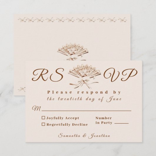 Traditionelle Viktorianische Hochzeit RSVP Karte (Vorne/Hinten)