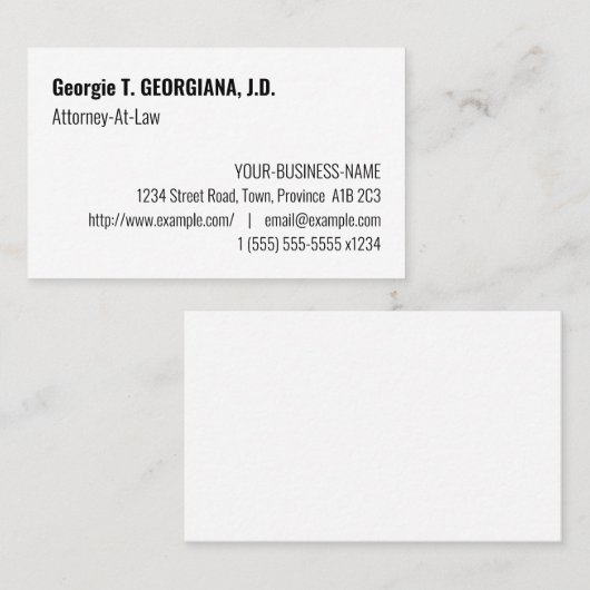 Traditionelle, Vintage Anwaltskarte Visitenkarte (Vorne/Hinten)