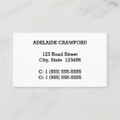 Traditionelle, Vintage, Berufliche Visitenkarte (Rückseite)